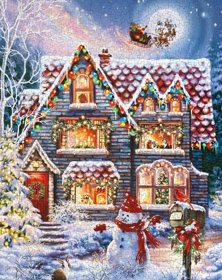 Christmas Jigsaw Puzzle by Springbok Christmas Eve Cottage 1000 Piece USA Made - Image 3 of 3