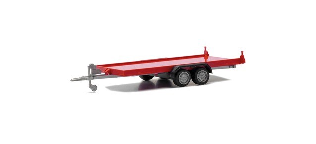 Herpa 052450-004 - 1:87 Car Transport Trailer 2 Axles, Red - New