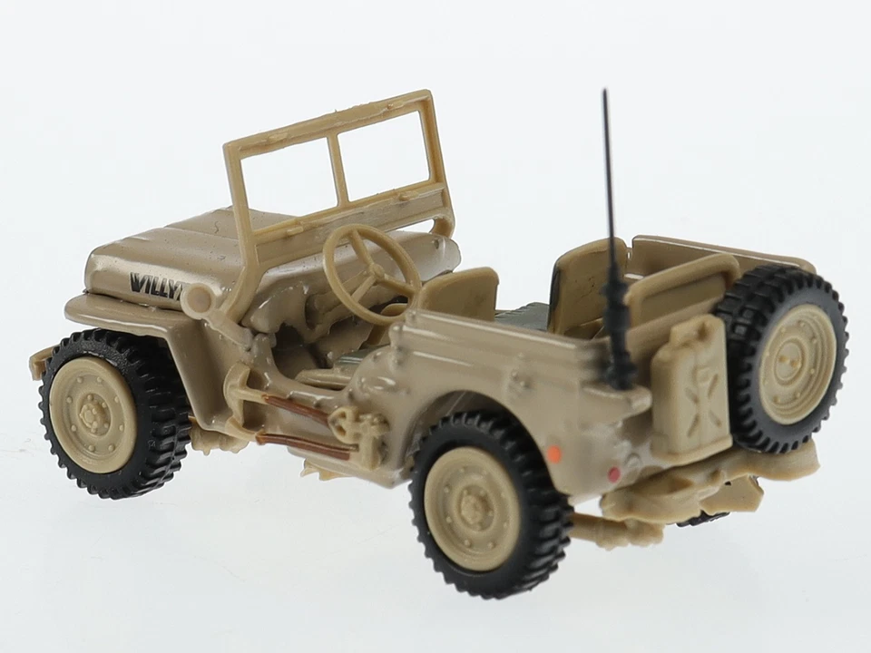 Jeep 1/4 ton US Army military 1944 beige diecast model car 711ND Cararama 1:72 - Image 3 of 4