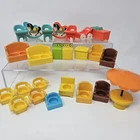 Lot 24 Pcs Vintage Miniature Fisher Price Little People Family House Furniture