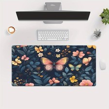 40 90cm1pc Floral Butterfly Design XXL Mousepad - HD Printed, Non-Slip Rubber De