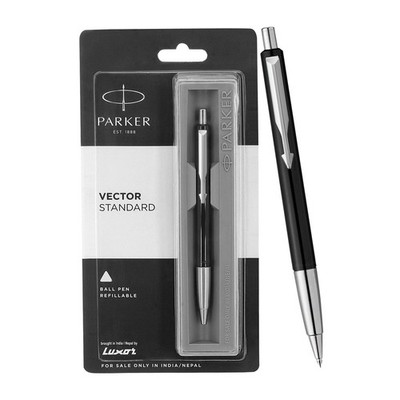 Parker Vector Standard-Kugelschreiber mit Chromrand (Tinte   blau)
