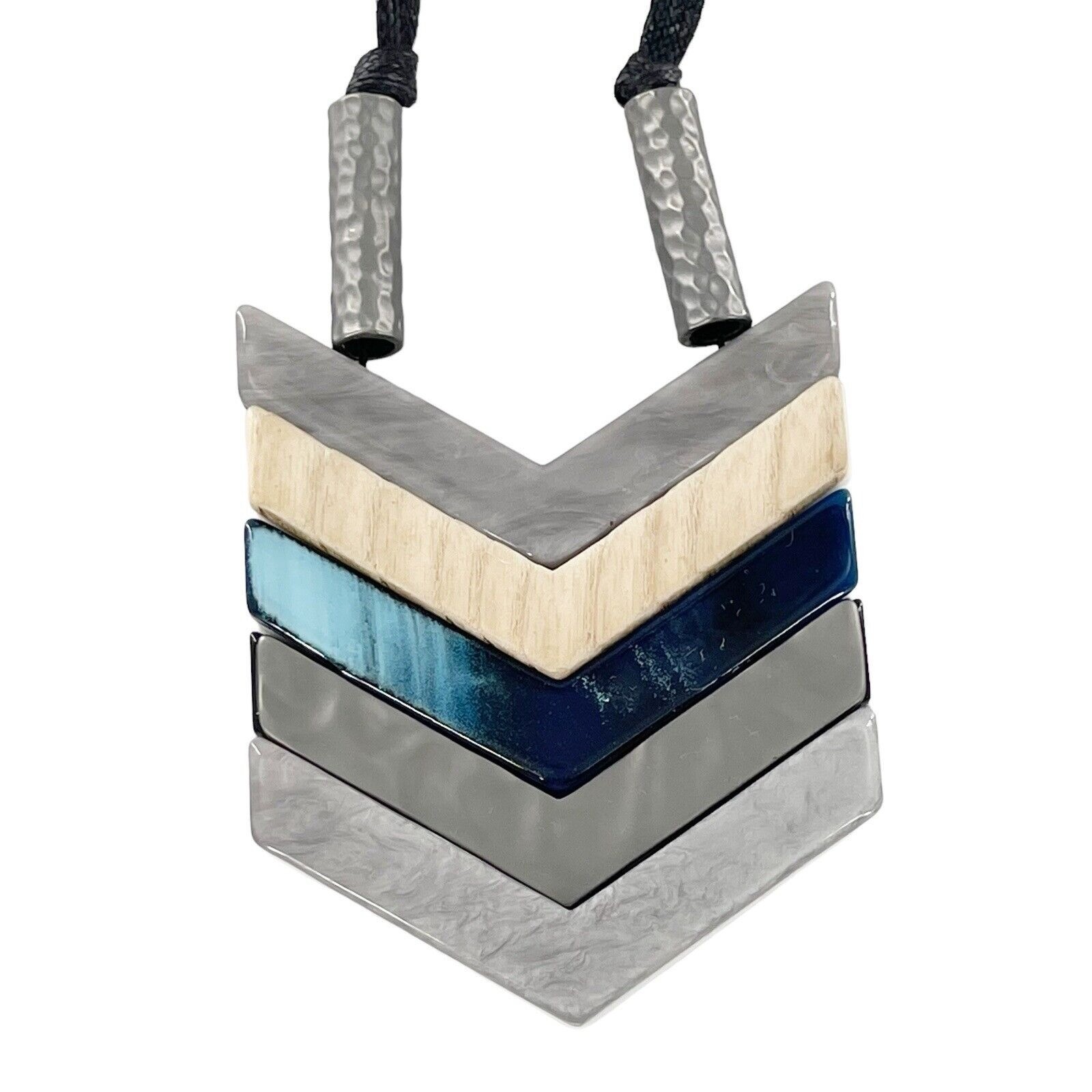 Arrowstack Chevron Reversible Necklace Metal Slid… - image 4