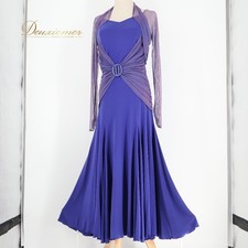 Chacott Purple Blue Ballroom Dance Dress M Used Standard Costume