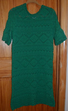 Boden Crochet Knit Midi Dress Emerald Green with Matching Slip 100% Cotton Sz 6