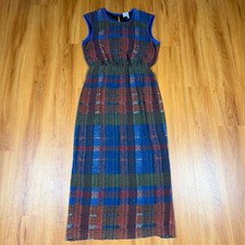 HD in Paris Anthropologie Plaid Sleeveless Maxi Dress Multicolor Blue Size 4