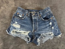 Levi s 501 Button Fly Distressed Cutoff Shorts Womens Size 25 EUC