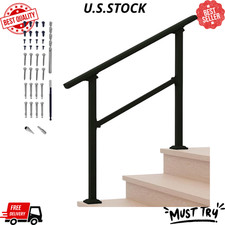NEW 3-Step Outdoor Stair Handrail Kit Rustproof Railing for Concrete Steps