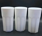 IKEA Pokal White Octagon Shaped Milk Glass Tumbler Vintage 5.25" Made In France