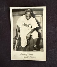 Original 1950s J.J.K. Copyart Jackie Robinson Brooklyn Dodgers Postcard