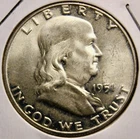 BU 1951 Silver Franklin Half Dollar 50c — Doubled Die!