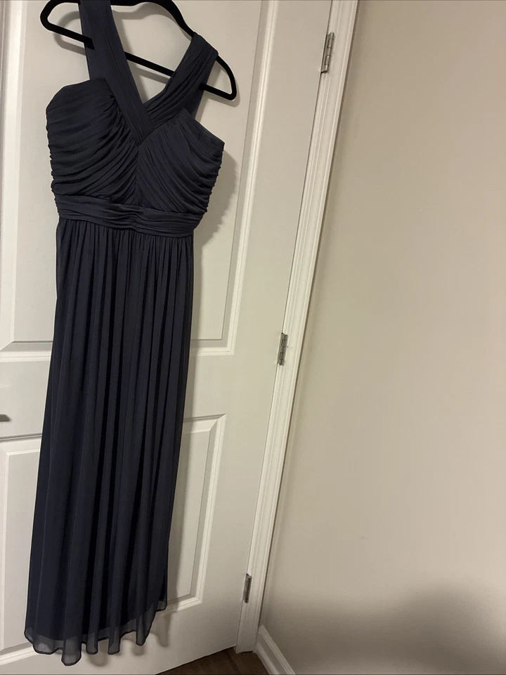 Vestido de noche formal elegante sin mangas Alfred Sung para mujer talla 16 color ONYX Foto 3 de 4