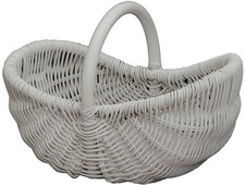 Rattan Einkaufskorb/B&uuml;gelkorb/Shopper, Henkel- Trage-Korb / stabil (Wei&szlig;)