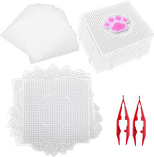 20 PCS Large Fuse Beads Pegboards Square Plastic Bead Board 5Mm Clear Fuse Melty