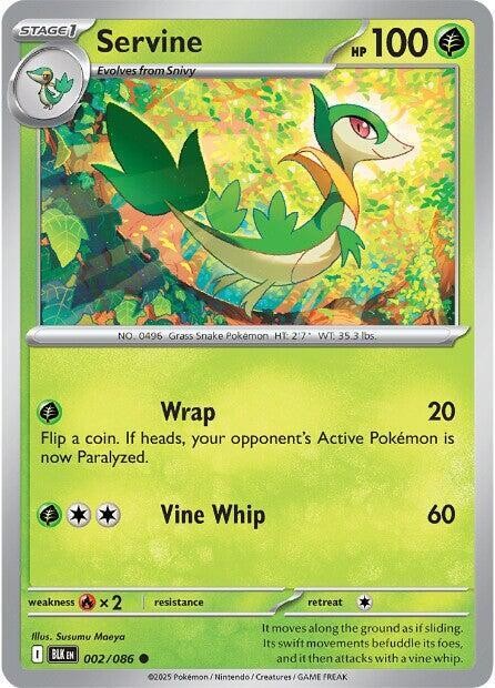 Servine (Master Ball Pattern) - 002/086 - Pokemon Black Bolt Common NM