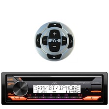 JVC KD-T92MBS Bluetooth Marine USB AUX Receiver, Marine Wired KCARC35MR Remote