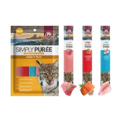 Lickable Cat Treats Exotic Fish Variety Pack 12ct - Ahi Tuna, Wild Pink Salmo...