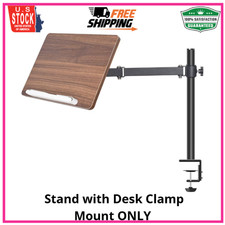Adjustable Book Stand with Desk Clamp Mount, Wooden Reading Holder with Metal...