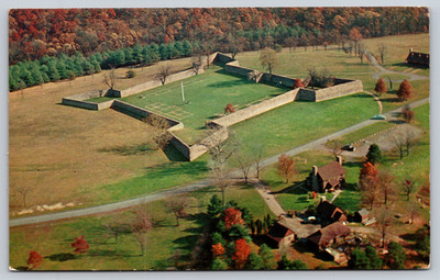 Postcard Aerial View of Old Fort Frederick Between Hagerstown Hancock Maryland