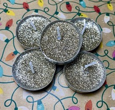 5 x GOLD GLITTER TEA LIGHTS CANDLE HOME WEDDING CELEBRATIONS OCCASION CHRISTMAS