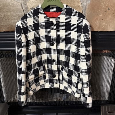 Gucci GINGHAM-CHECK WOOL Jacket - BNWT size 38- Org Price $3,200 AUTHENTIC  