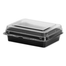SOLO 851611PS94 Creative Carryouts Deli Boxes - Med, Black/Clear (200/CT) New