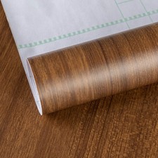 TOTIO Brown Wood Grain Contact Paper Thick Walnut Wood Wallpaper Peel Stick W...