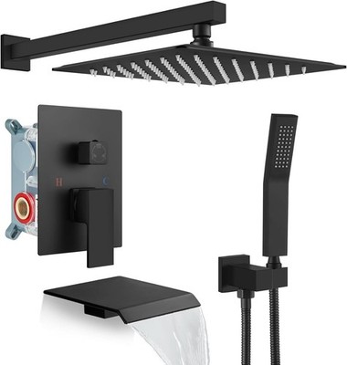 10'' Rain Shower Faucet System Rainfall Shower Head with Handheld Sprayer