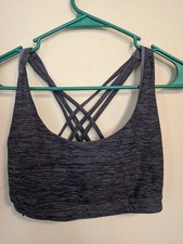 Victoria's Secret VSX Lined Bralette Sports Bra Strappy Cross Back Print SMALL