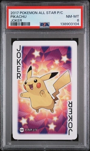 2017 POKEMON AS PLAYING CARDS JOKER PIKACHU PSA 8