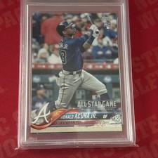 Ronald Acuna topps complete set rookie card PSA 10 All star Game 2018. rookie card picture