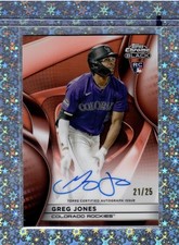 2025 Topps Chrome Black RAW Auto Greg Jones Orange Refractor /25 Super Rare👀