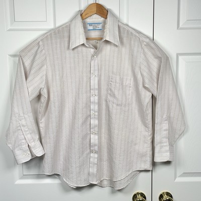 Vintage 70s SEARS Perma-Prest Shirt Large 17/32-33 Lightweight Linen-like