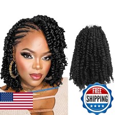 WUDAS Pre-twisted Passion Twist Crochet Hair For Black Women 10 Inch 1B