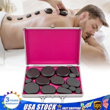 18pcs Hot Stone Basalt Hot Stones Set Massage Natural Hot Rocks with Heater Box