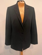 Planet black tailored blazer single breasted smart minimalist workwear size 12