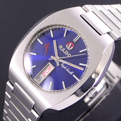 BEAUTIFUL CONDITION RADO ヴィンテージ・ダイヤベゼル VINTAGE RADO PURPLE GAZELLE AUTOMATIC BLUE DIAL DAY&DATE DRESS