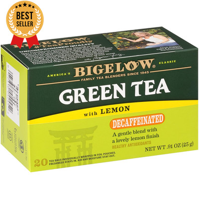 Decaffeinated Green Tea with Lemon, Decaf Tea with Green Tea and Lemon, 20 Count
