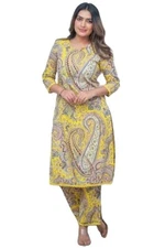 GoSriKi Women's Rayon Viscose Straight Printed Kurta with Palazzo