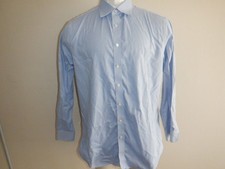 Men's Charles Tyrwhitt NON-IRON Slim Fit 17-35 Blue Button Front Dress Shirt