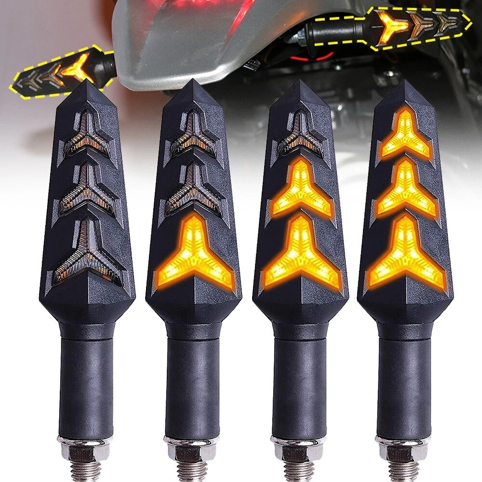 For Aprilia 4X LED Turn Signals Indicator Flowing Lamp Amber Running Lights NEW - Изображение 4 из 4