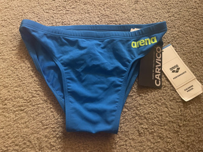 Arena Swim Briefs Performance Men's Swimsuit Size 30 Blue River Arctic Lime NWT