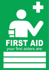 First Aiders List Information First  Aid Business Notice Sign Poster or Sticker