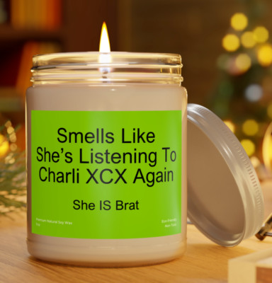 Customizable Charli XCX Premium Natural Candle 9 oz Brat Fan Music Decor Gift