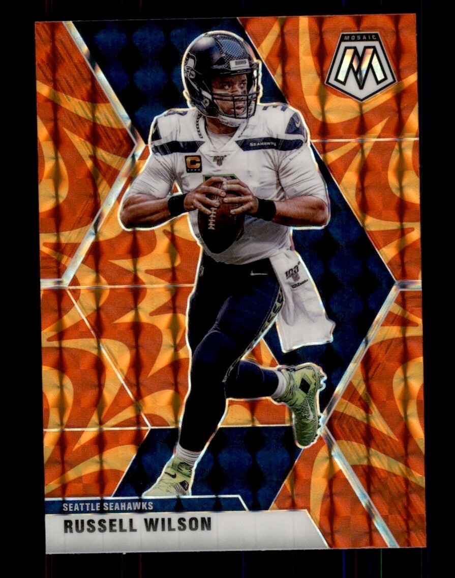 2020 Panini Mosaic - Mosaic Reactive Orange Prizm #181 Russell Wilson