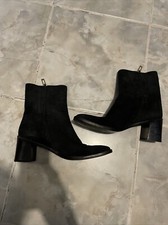 Vintage Gucci Suede Ankle Boots Black SZ 7 1/2 B-104162