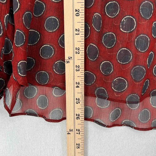 ISABEL MARANT Shirt Womens 34 XS Rust Red Polka Dot Sheet Silk Long Sleeve - 第 15/16 張圖片