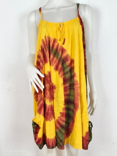 Ladies Tie Dye Double Straps Dress Spiral Sundress Bohemian Peasant Plus Size DB - Picture 143 of 149