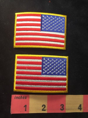 2 Reverse Flags - USA PATCH Patriotic Flag 87M7