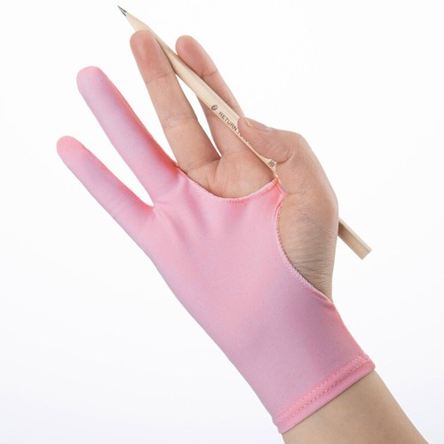Two Finger Anti-Fouling Glove For Artist Drawing Slim Version Solid Color S/M/L - Photo 11/16
